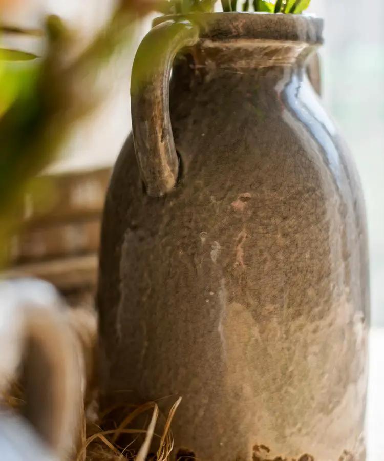 Binglie Glazed Pottery Vase with Handles by RusticReach