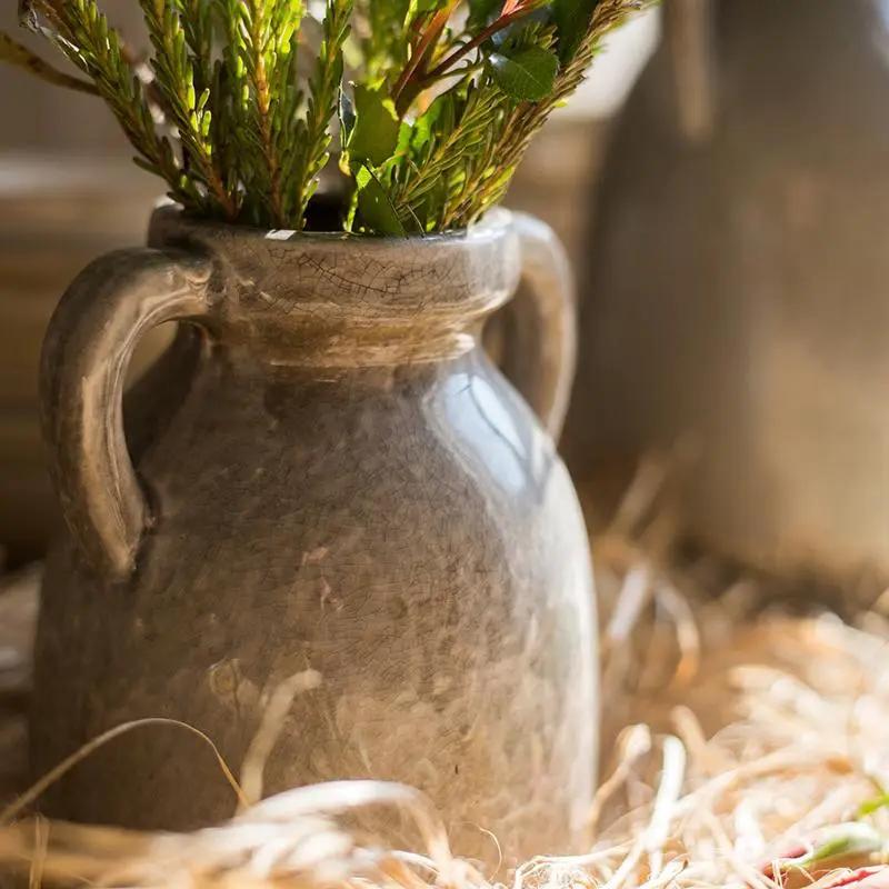 Binglie Glazed Pottery Vase with Handles by RusticReach