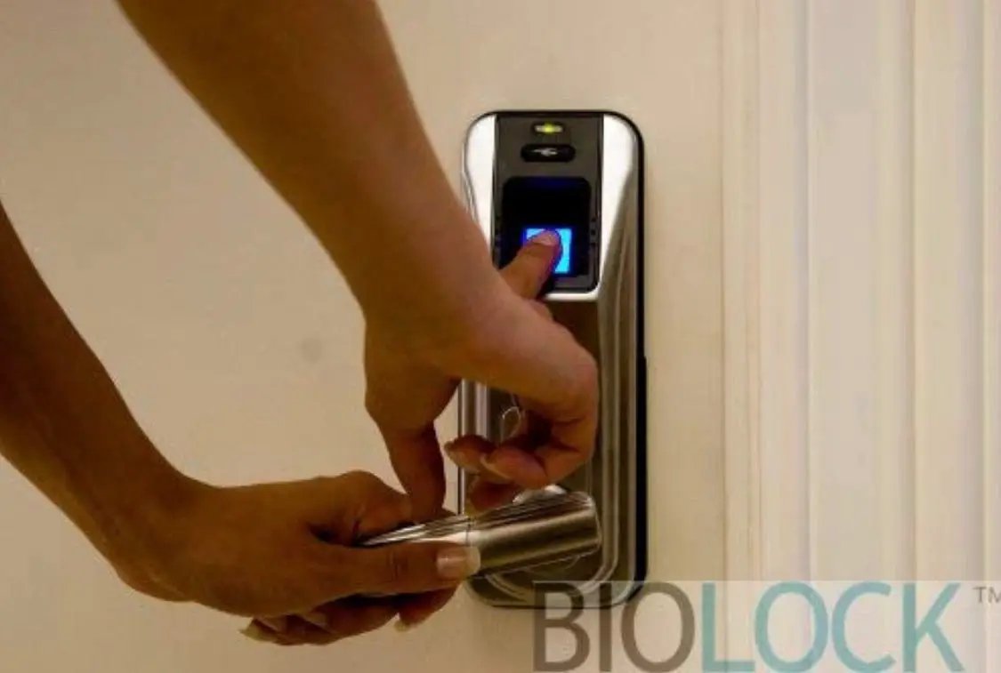 BIOLOCK 333 Biometric Fingerprint Entry Lever Door Lock by Outdoor Solar Outlet