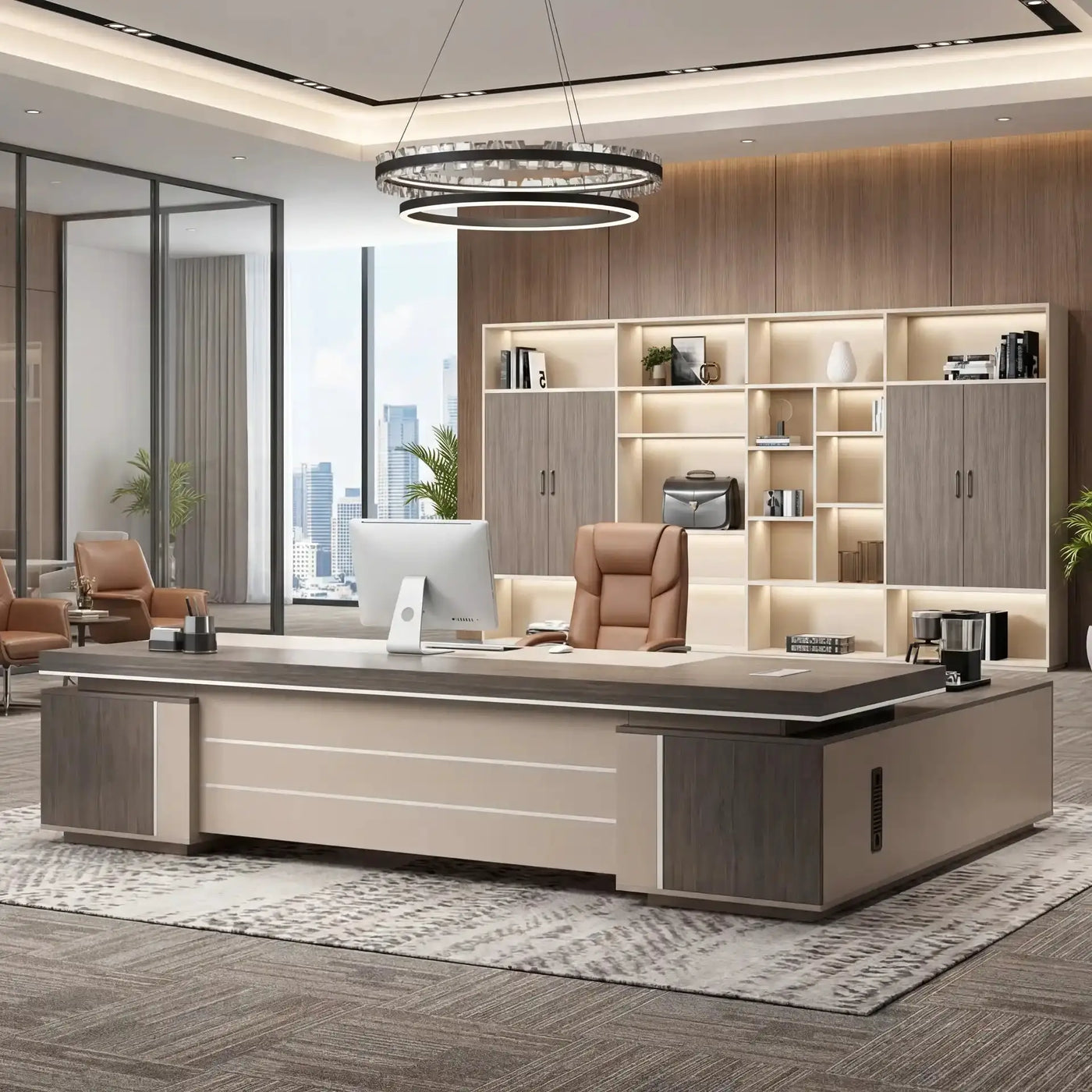 August · Modern Executive L-Shaped Desk by Arc Grove