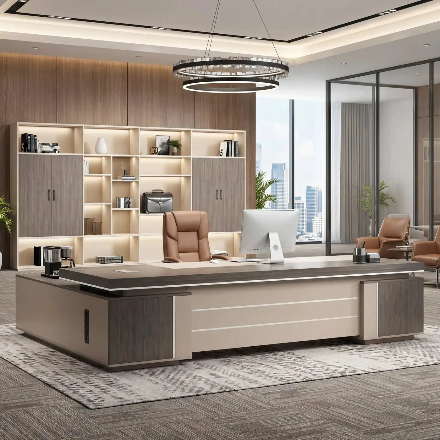 August · Modern Executive L-Shaped Desk by Arc Grove