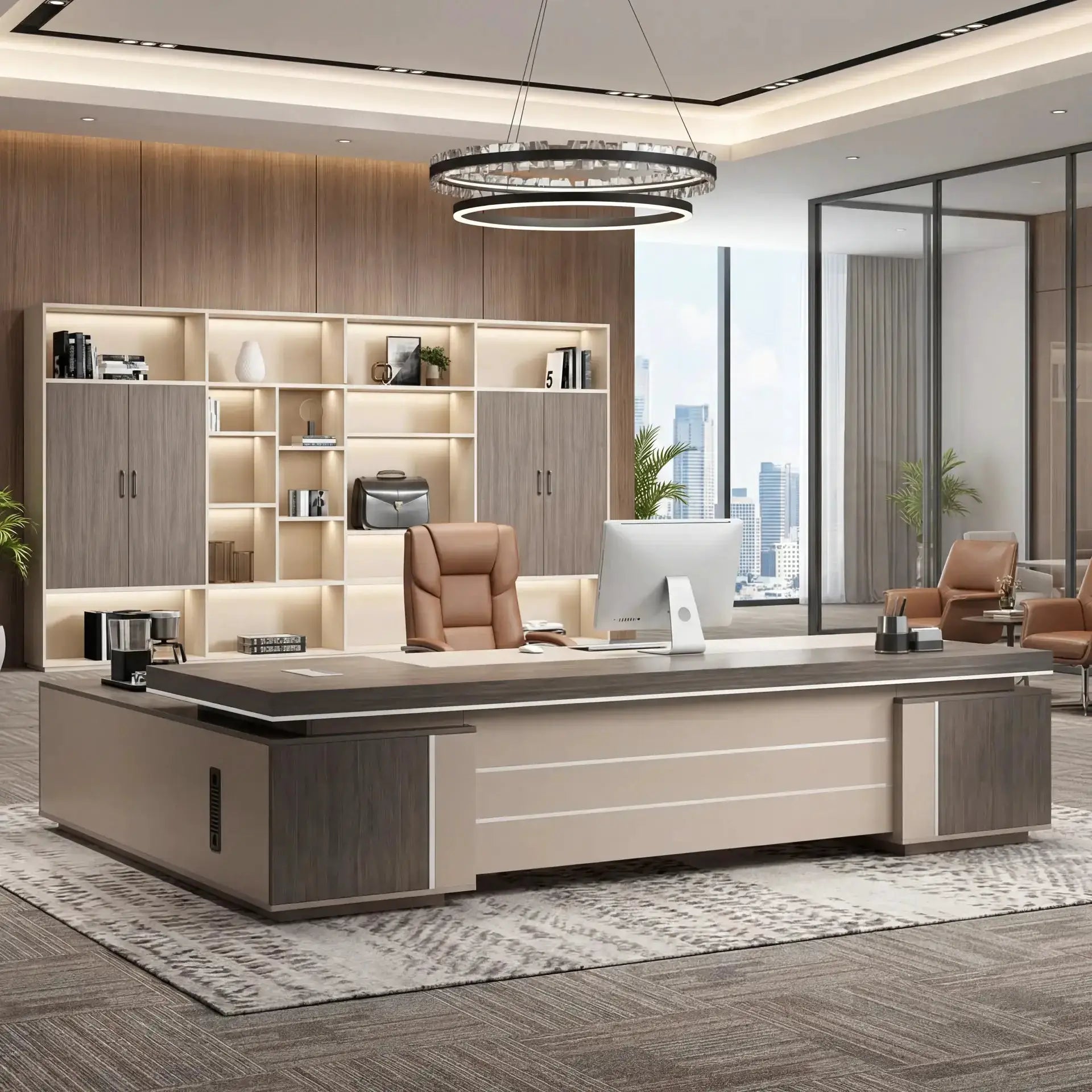 August · Modern Executive L-Shaped Desk by Arc Grove