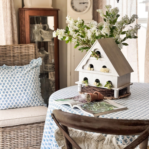 Distressed White Wood Functional Bird House | Outdoor Rated by Decor Steals