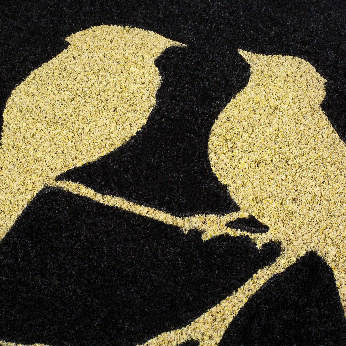 Birds On Branch - Black Coir Doormat by Fab Habitat