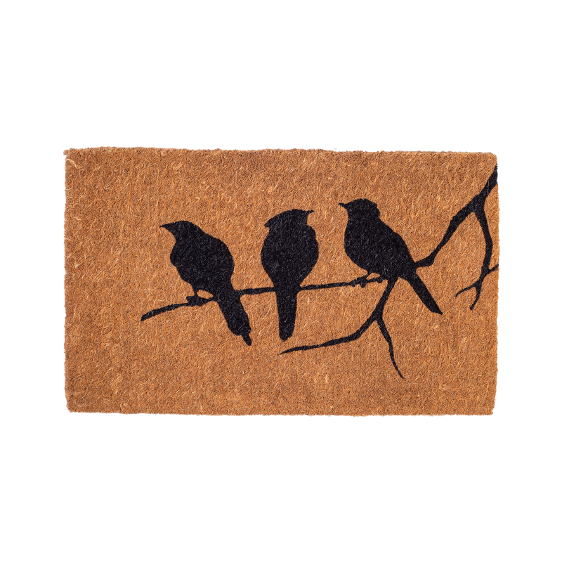 Birds On Branch - Natural Coir Doormat by Fab Habitat