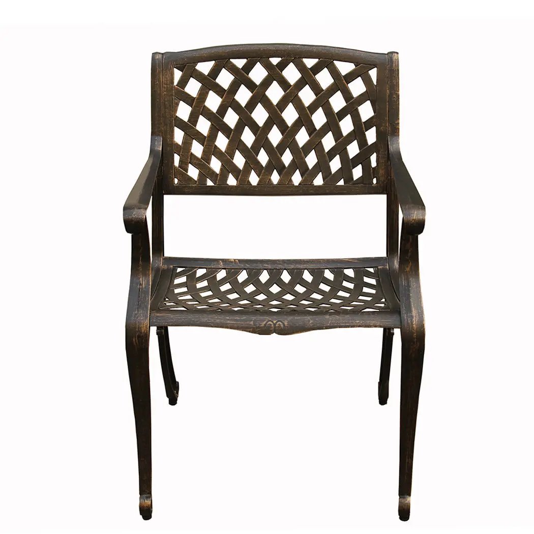 Outdoor Aluminum 5pc Round Patio Dining Set with Four Chairs by Sharicks