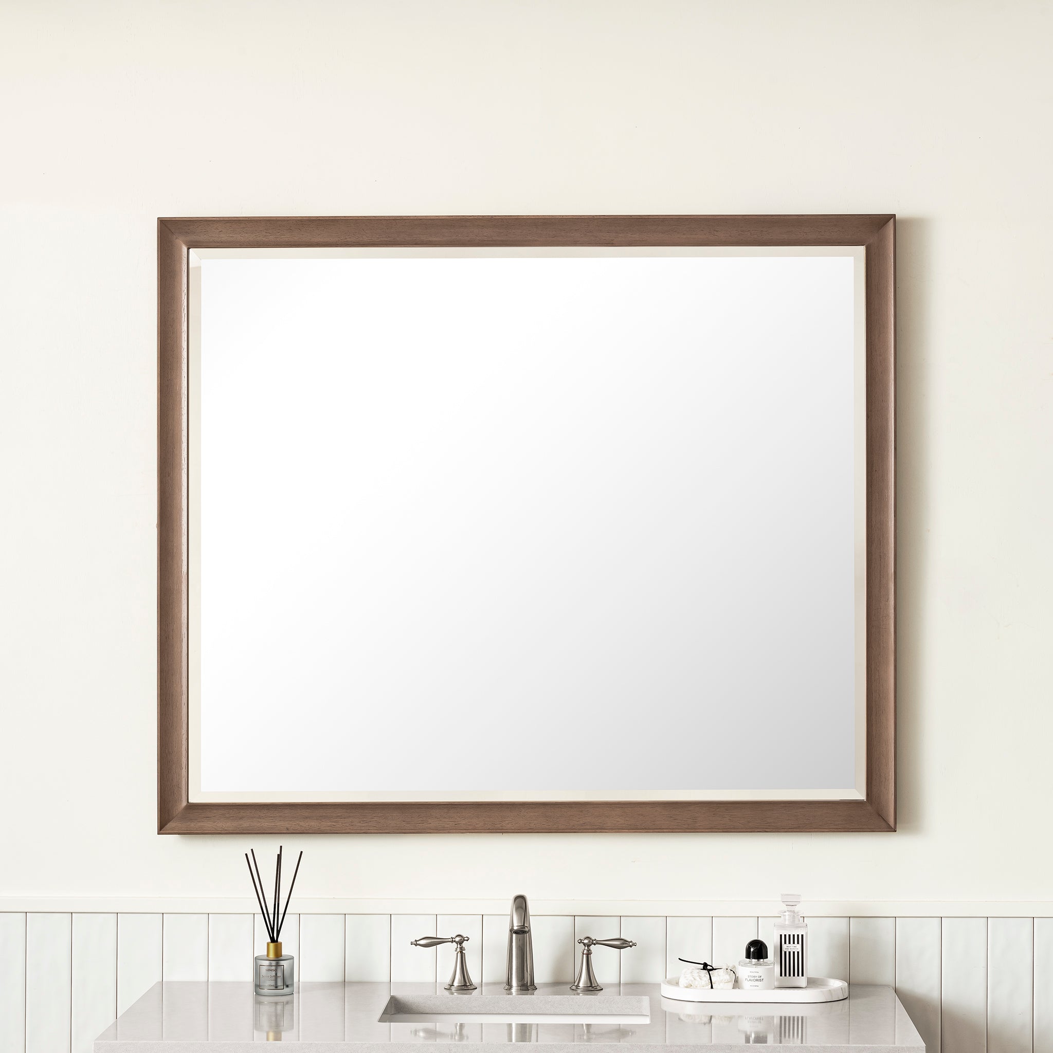 James Martin Glenbrooke 48" Mirror, Whitewashed Walnut by James Martin