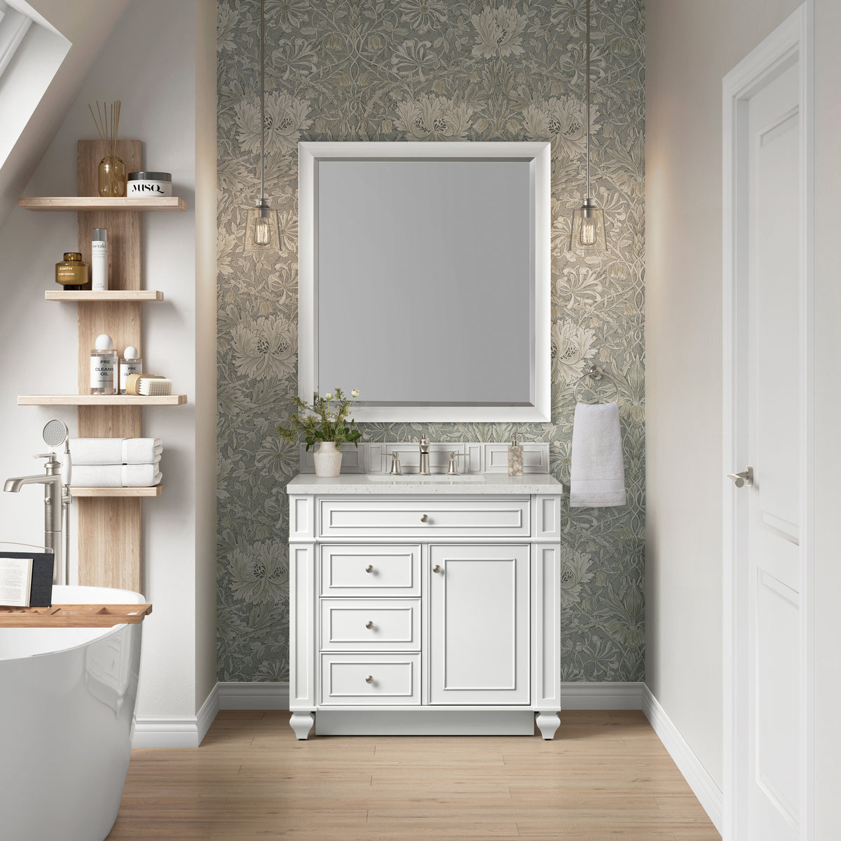 James Martin Bristol 36" Single Bathroom Vanity, Bright White, view 17