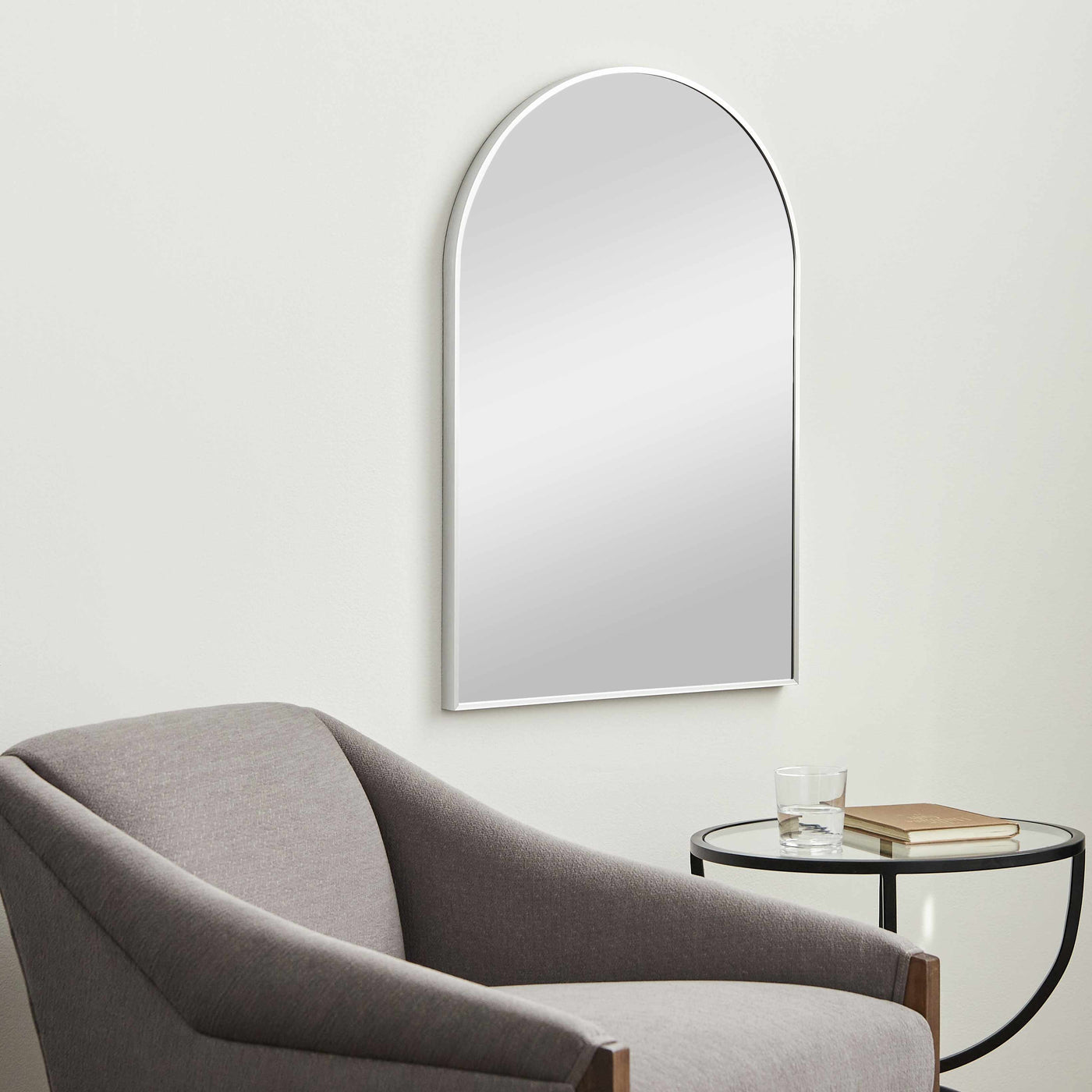 Brembilla Silver Gray Contemporary Mirror by Boutique Rugs