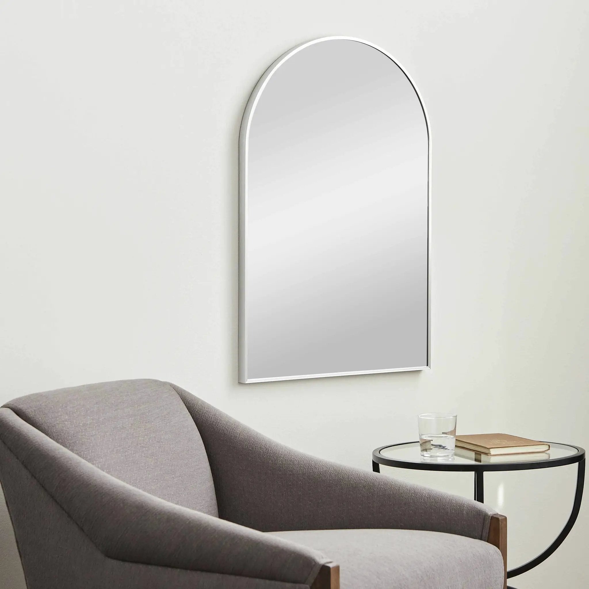 Brembilla Silver Gray Contemporary Mirror by Boutique Rugs
