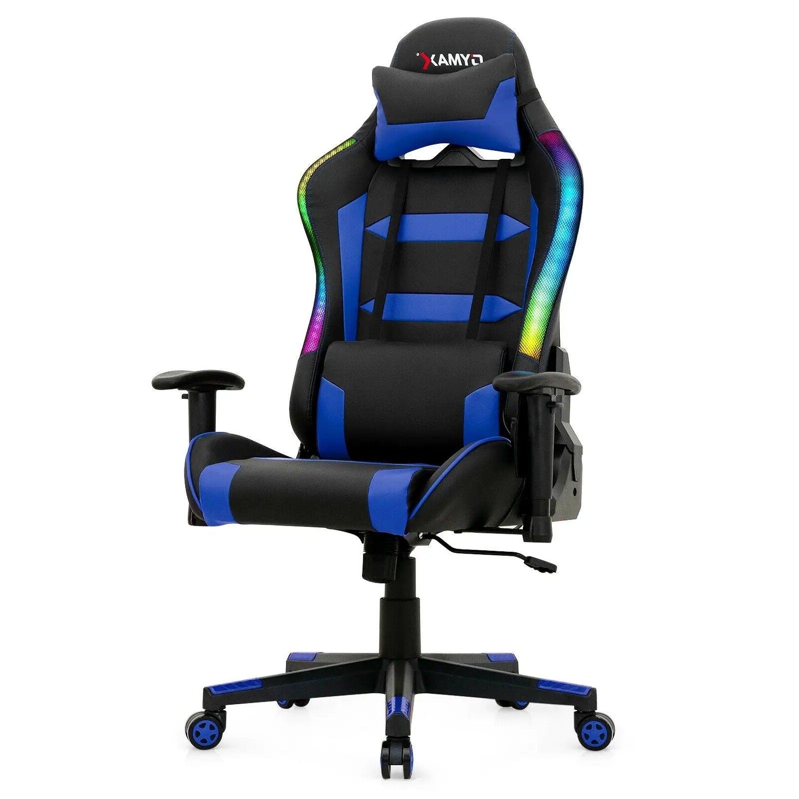 Adjustable Swivel Gaming Chair with LED Lights and Remote by DirectDeals