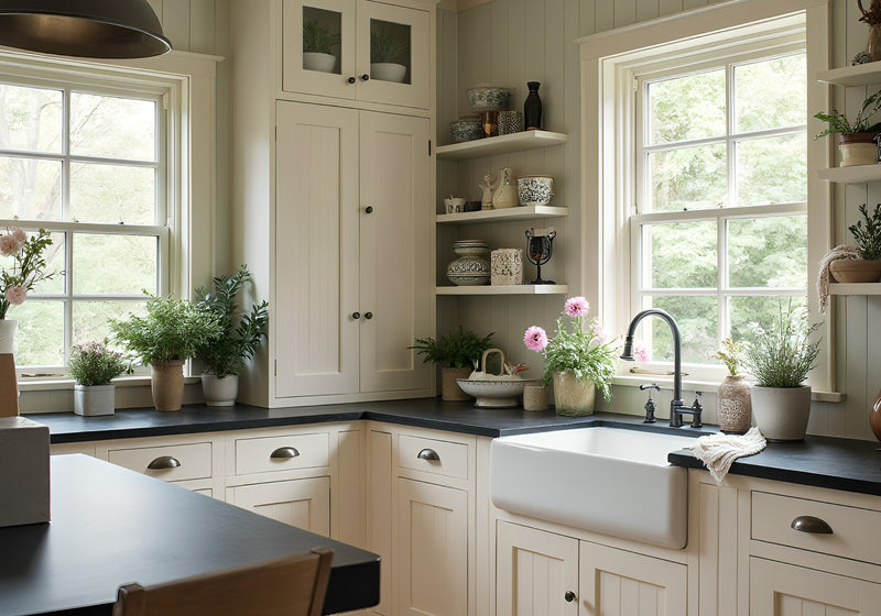 Black Cardosa Honed Granite Slab Random room scene