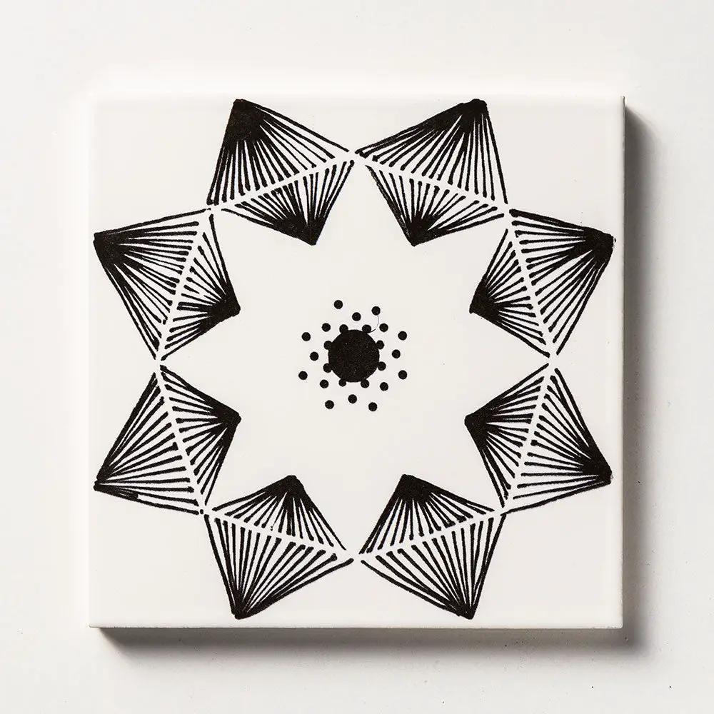 Black Diamonds Glossy Ceramic Tiles 6x6 by Stonetiledepot