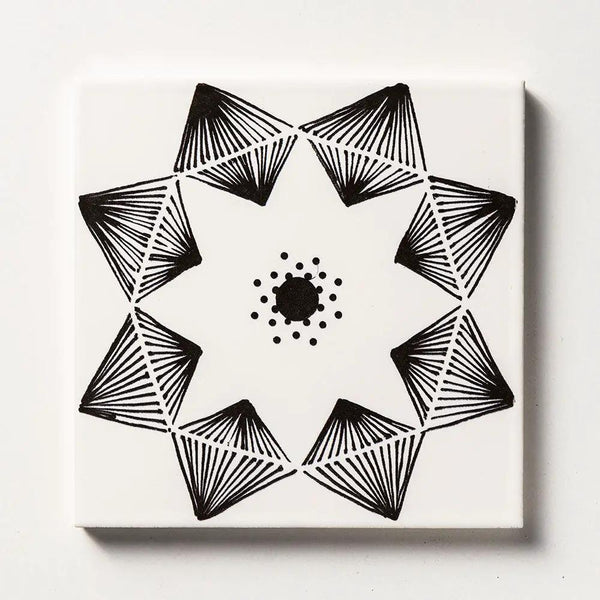 Black Diamonds Glossy Ceramic Tiles 6x6