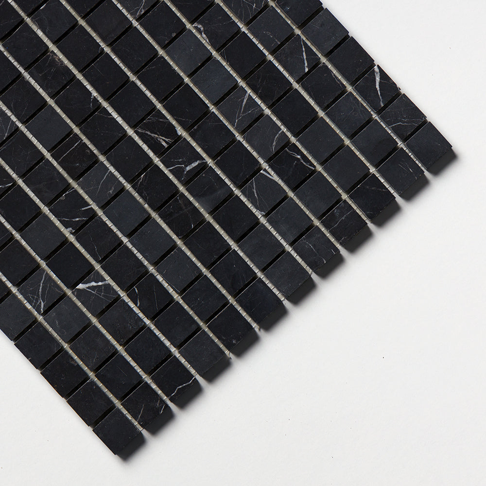 Black Honed 1x1 Marble Mosaics 12x12 Marble Honed 12x12 Mosaics — 3