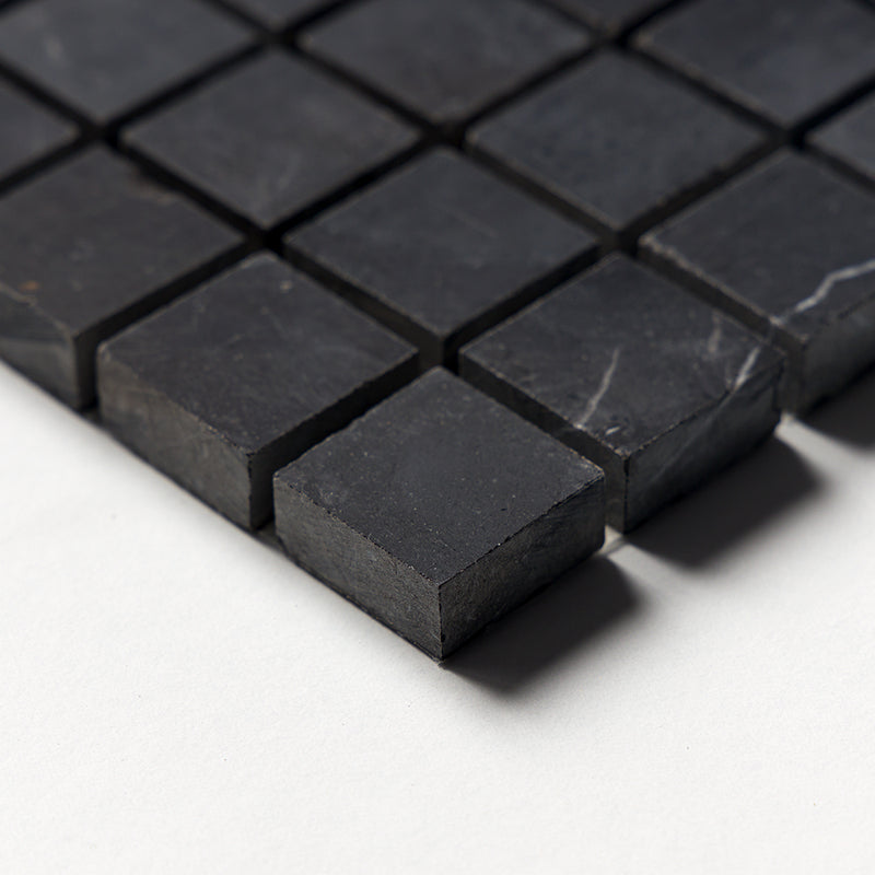 Black Honed 1x1 Marble Mosaics 12x12 Marble Honed 12x12 Mosaics — 4