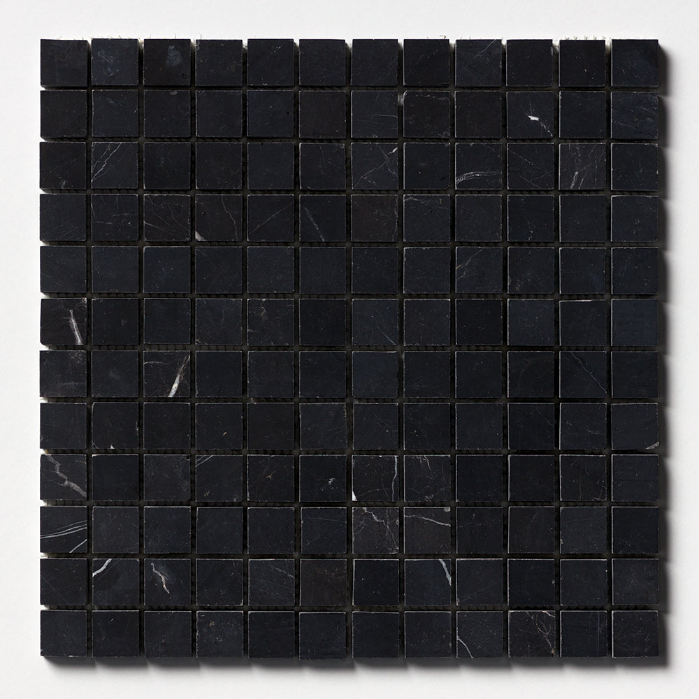 Black Honed 1x1 Marble Mosaics 12x12 Marble Honed 12x12 Mosaics