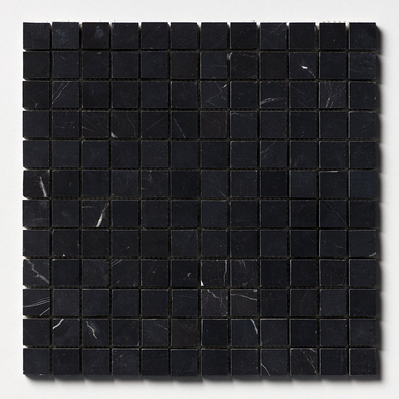 Black Honed 1x1 Marble Mosaics 12x12 Marble Honed 12x12 Mosaics