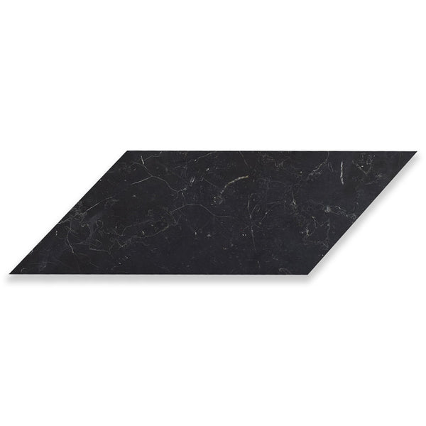 Black Honed Chevron Marble Tiles 5x17