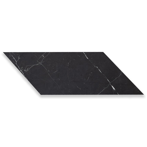 Black Honed Chevron Marble Tiles 5x17