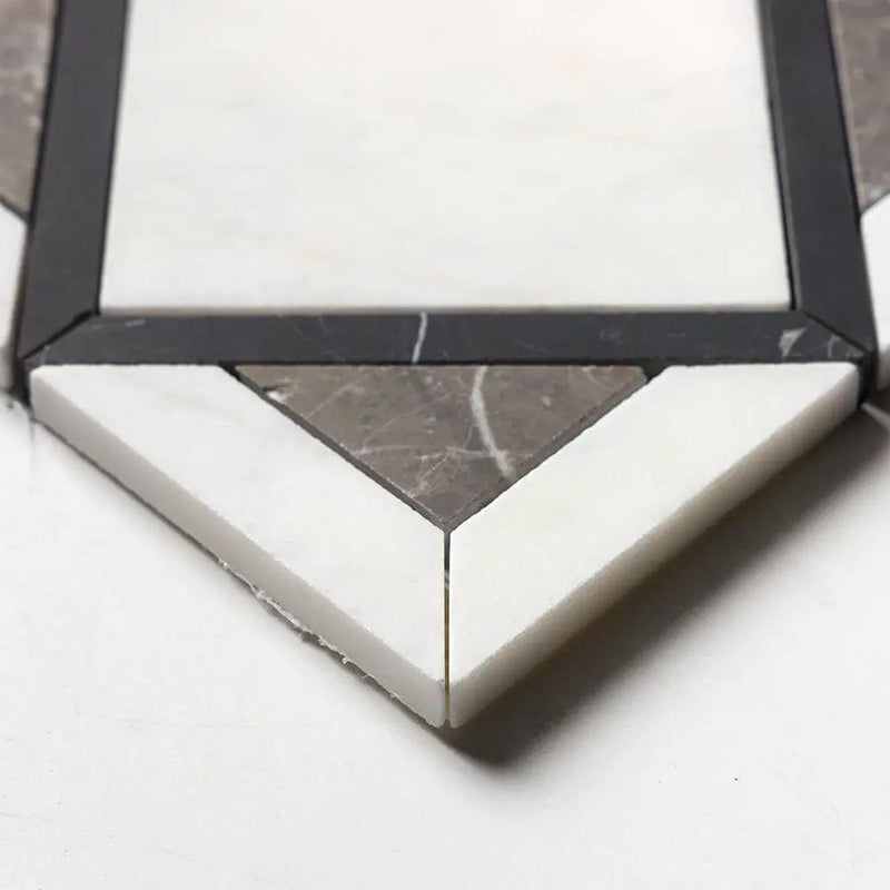 Black Honed Kent Marble Mosaics 13 9/16x13 9/16 by Stonetiledepot
