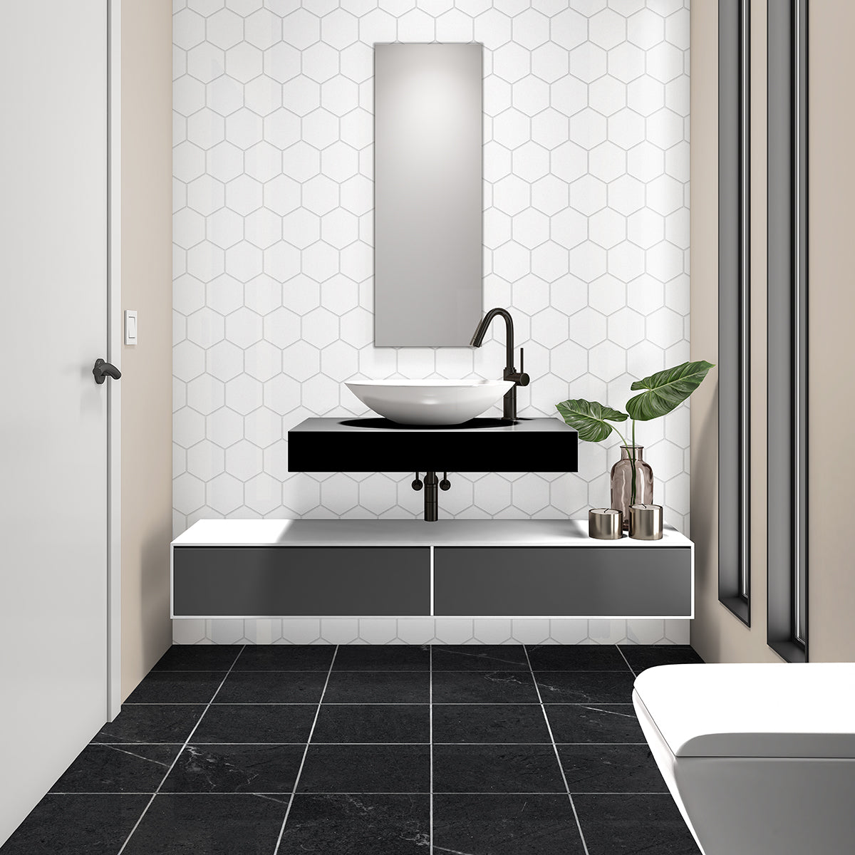 Black Honed Marble Tiles 12x12 Marble Honed 12x12 Tiles — 2