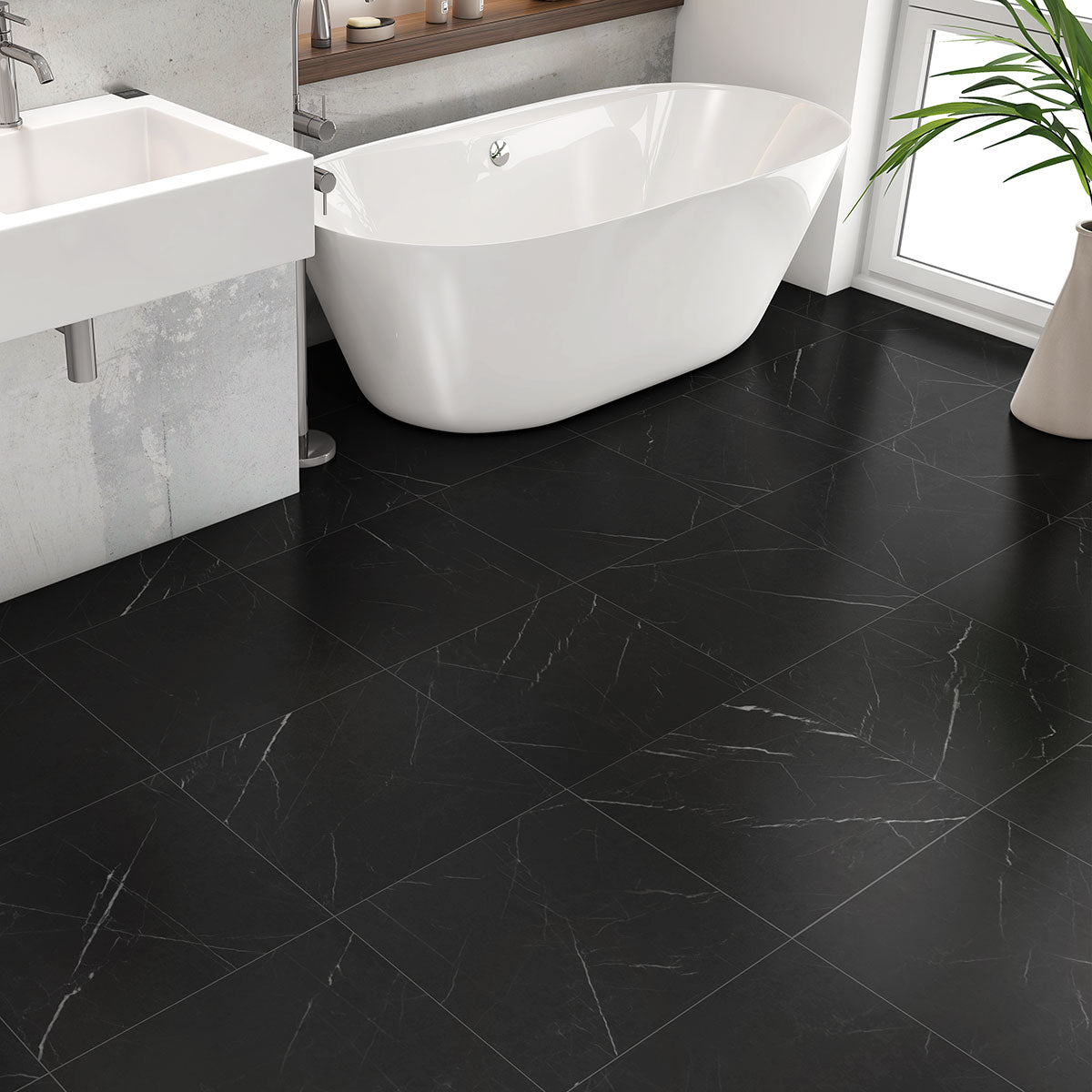 Black Honed Marble Tiles 18x18 Marble Honed 18x18 Tiles — 3