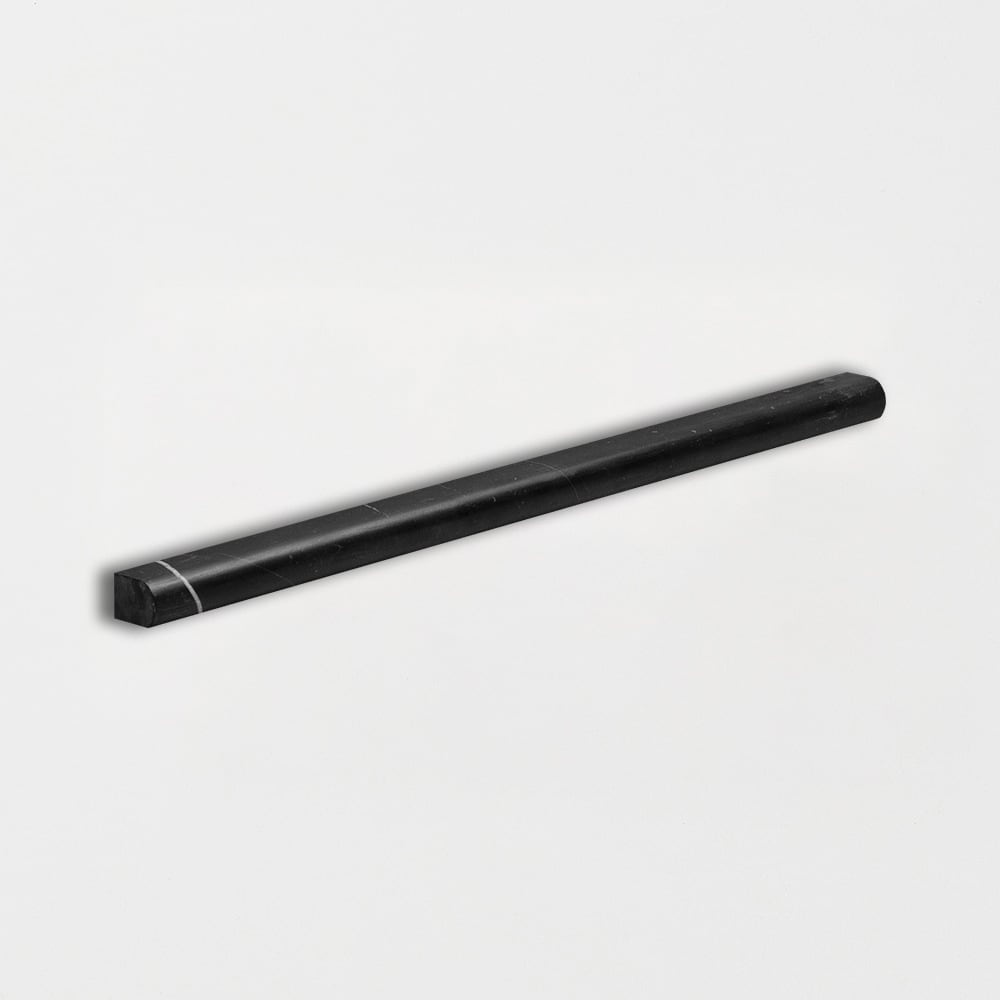 Black Honed Pencil Liner Marble Moldings 1/2x12 Marble Honed 2x12 Moldings