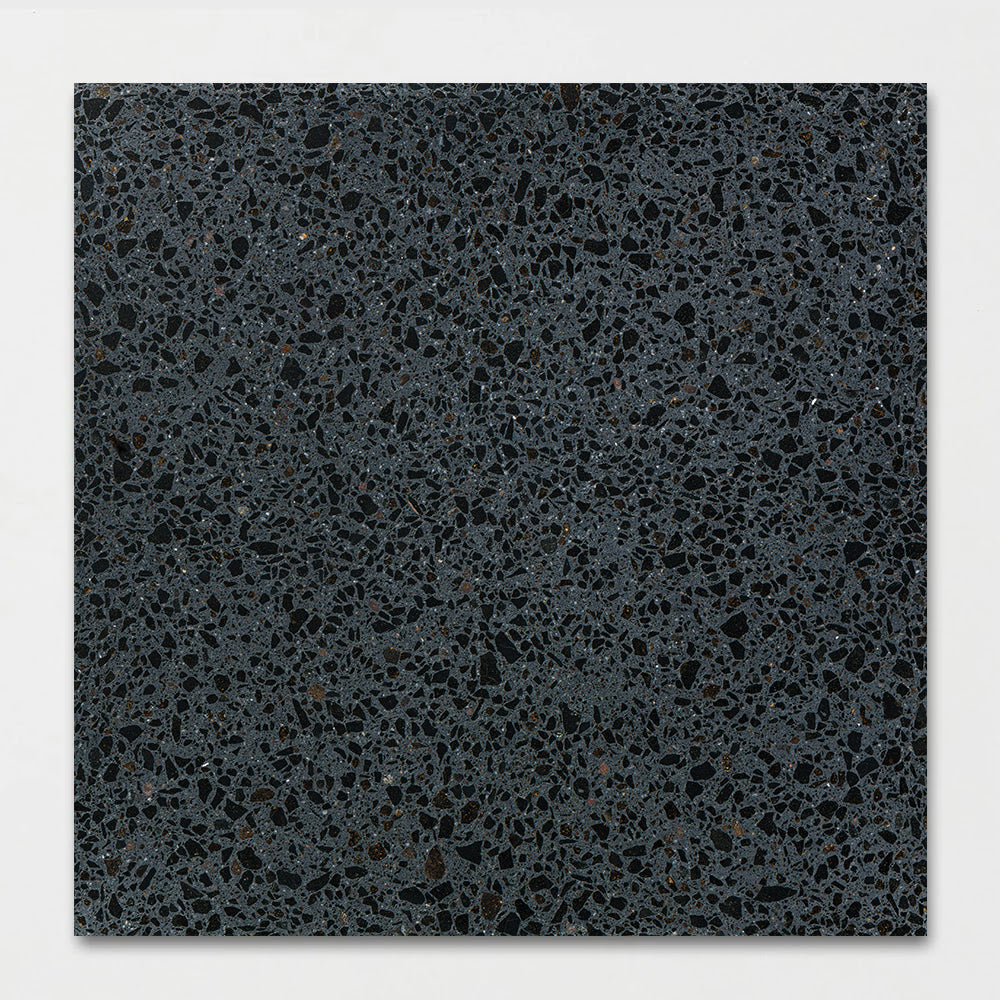 Black Honed Terrazzo Tiles 15 3/4x15 3/4 Terrazzo Honed 18x18 Tiles