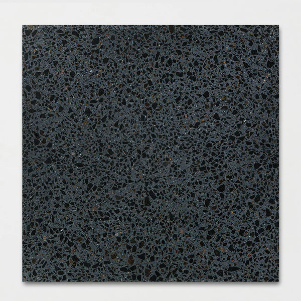 Black Honed Terrazzo Tiles 15 3/4x15 3/4