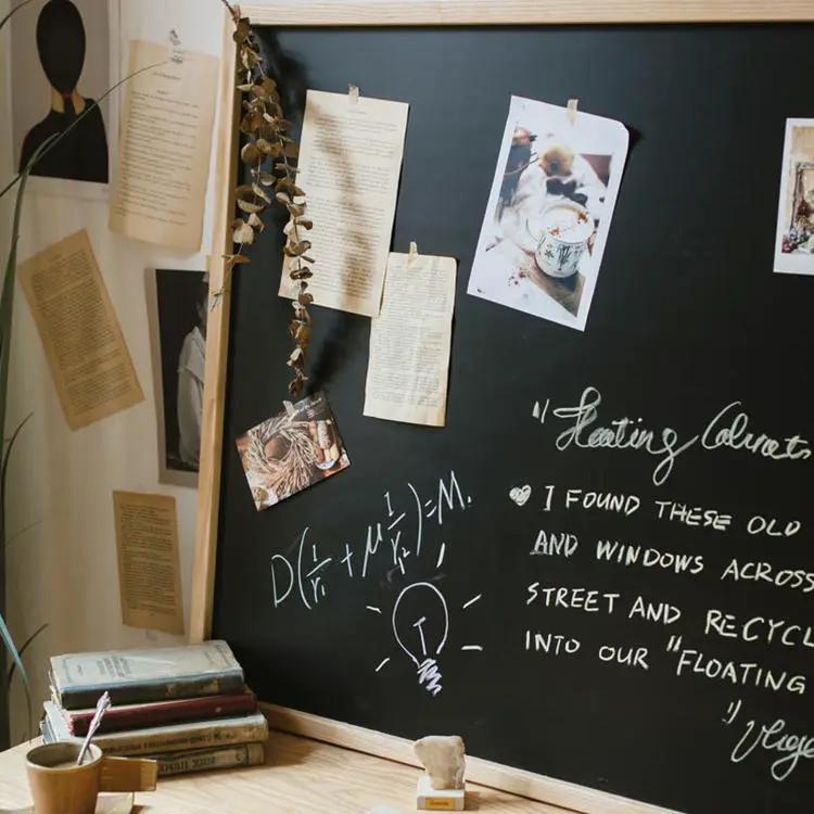 Black Magnetic Chalk Board with Solid Wood Frame by RusticReach