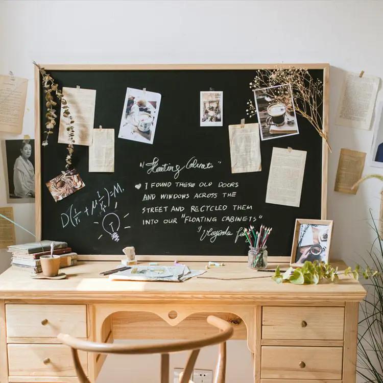 Black Magnetic Chalk Board with Solid Wood Frame by RusticReach