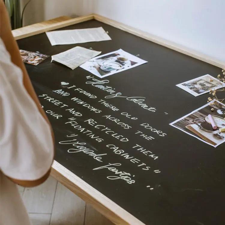 Black Magnetic Chalk Board with Solid Wood Frame by RusticReach