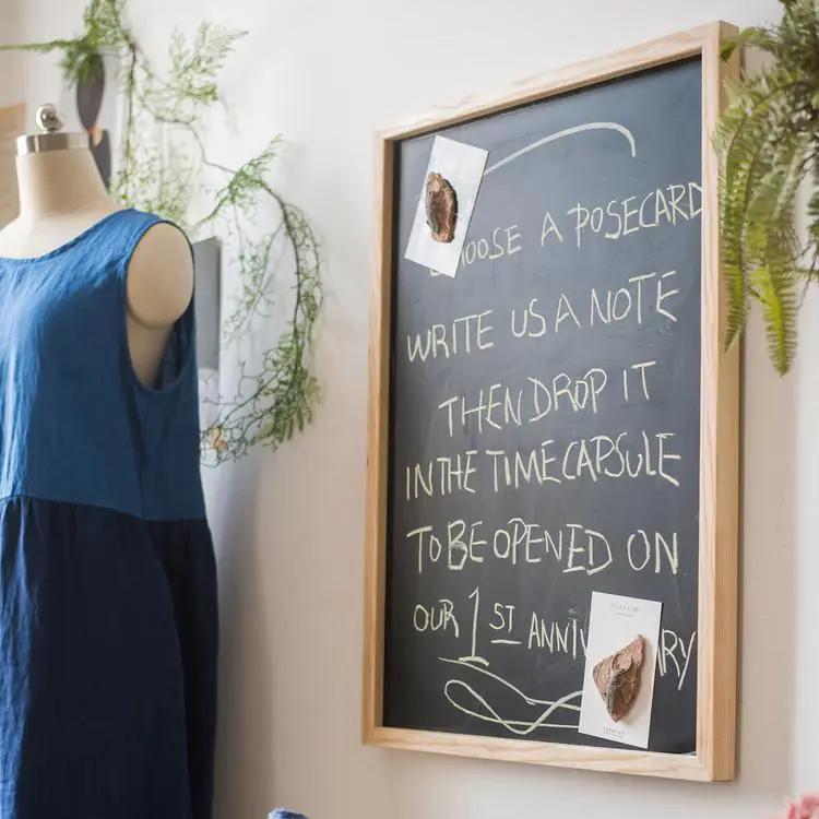 Black Magnetic Chalk Board with Solid Wood Frame by RusticReach