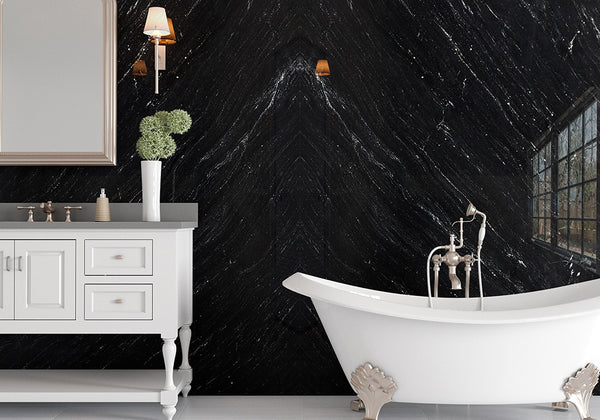 Black Ocean Polished Granite Slab Random room scene