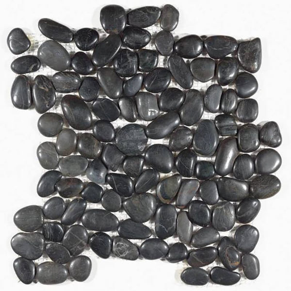 Black Pearl Polished Pebble Mosaics 12x12