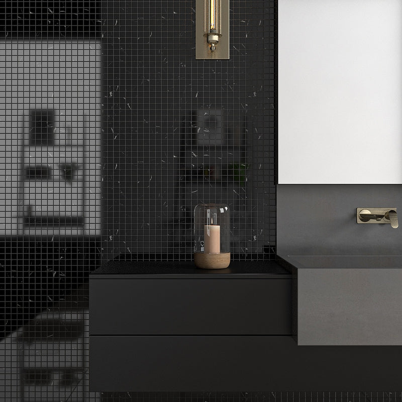 Black Polished 1x1 Marble Mosaics 12x12 Marble Polished 12x12 Mosaics — 2