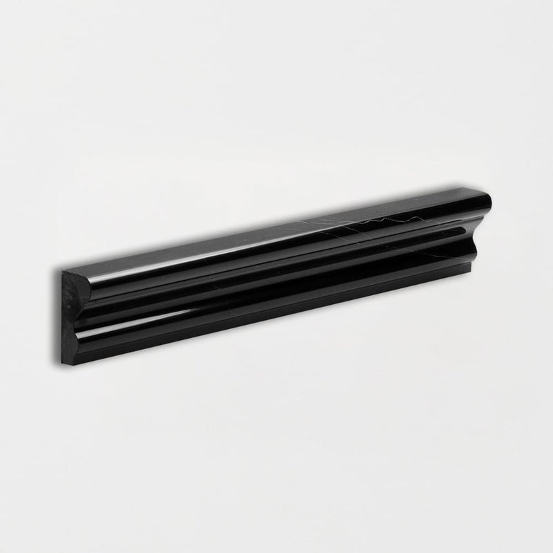Black Polished Andorra Marble Moldings 2x12 Marble Polished 2x12 Moldings