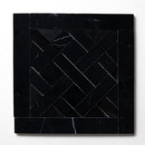 Black Polished French Quarter Marble Mosaics 8 1/2x8 1/2