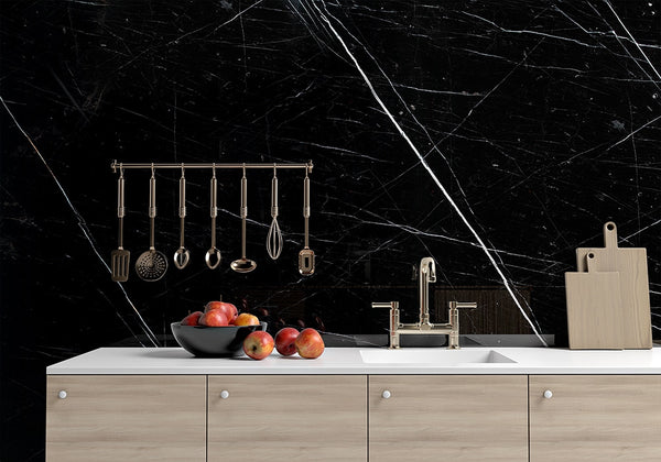 Black Polished Marble Slab Random 3/4 room scene 2