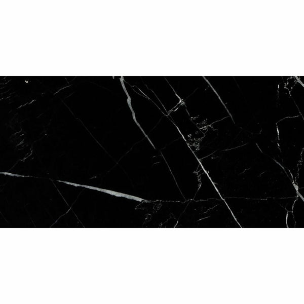 Black Polished Marble Tiles 12x24