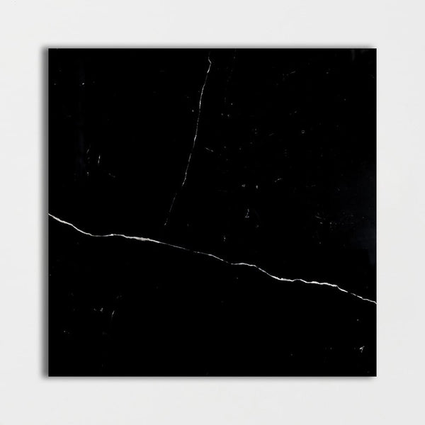 Black Polished Marble Tiles 18x18