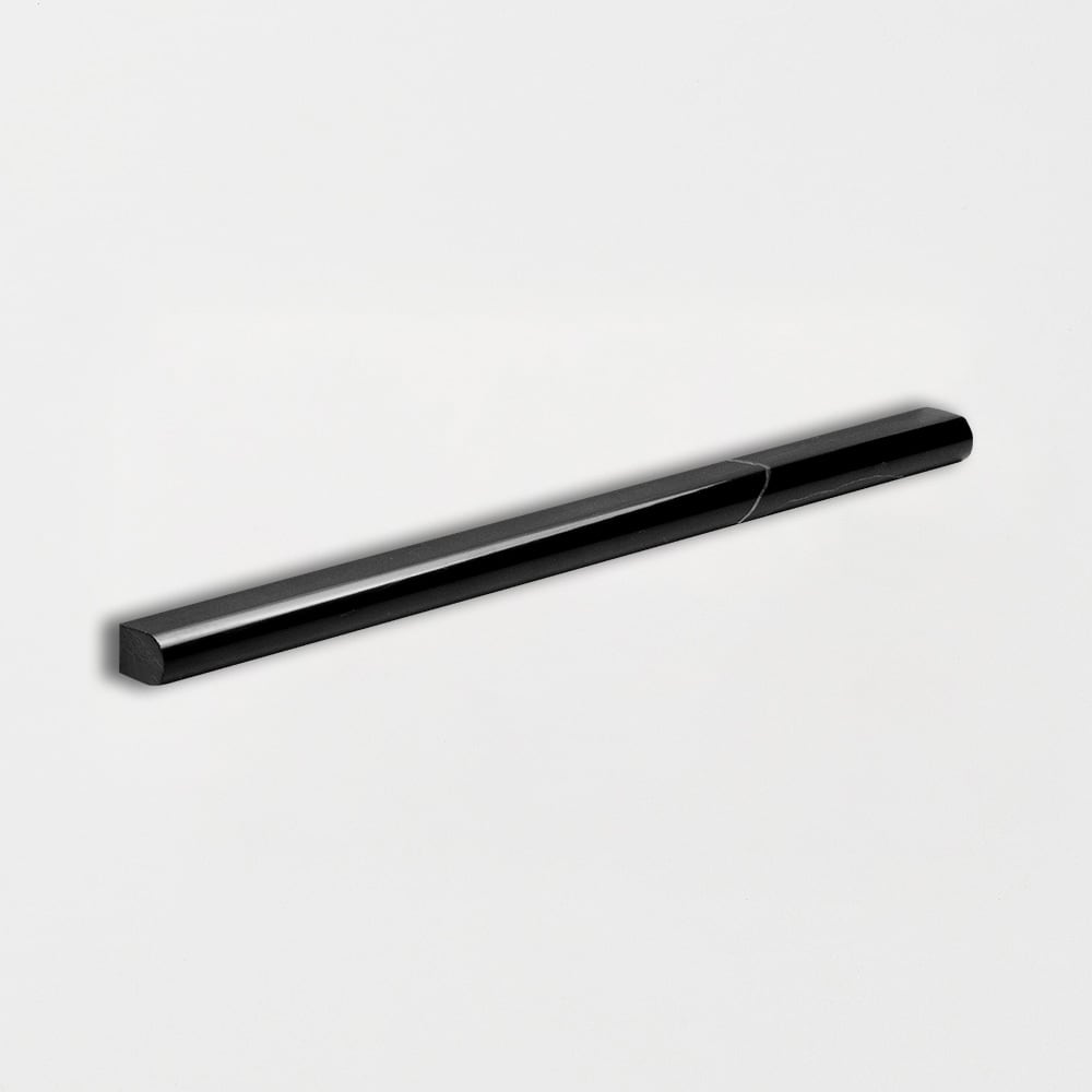 Black Polished Pencil Liner Marble Moldings 1/2x12 Marble Polished 2x12 Moldings