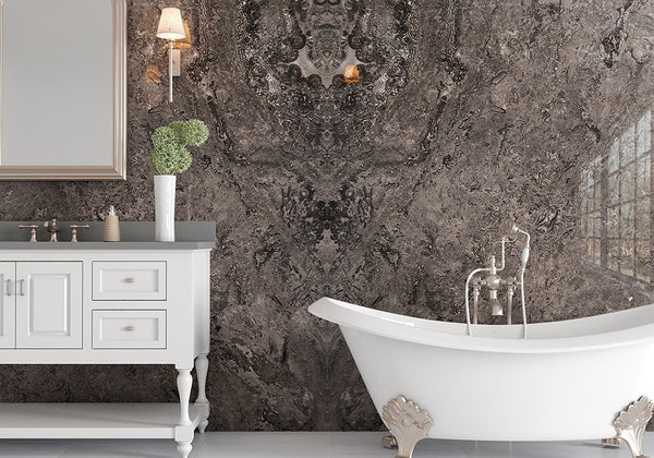 Black Polished Travertine Slab Random
