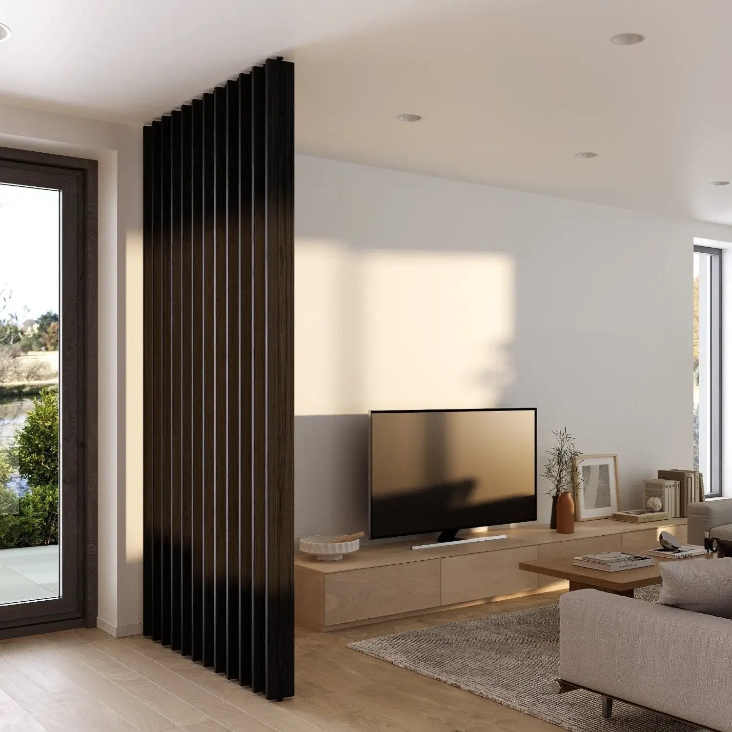Wood Slat Room Divider by andor willow