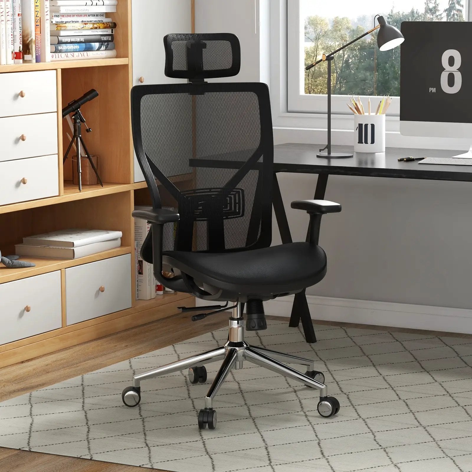 High-Back Mesh Executive Chair with Sliding Seat and Adjustable Lumbar Support by DirectDeals