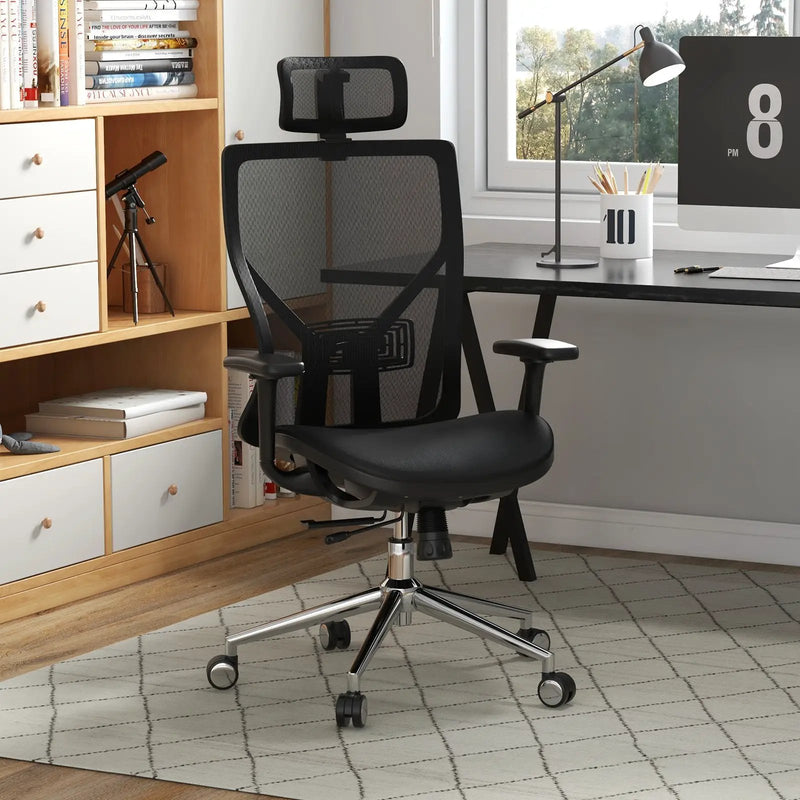 High-Back Mesh Executive Chair with Sliding Seat and Adjustable Lumbar Support by DirectDeals