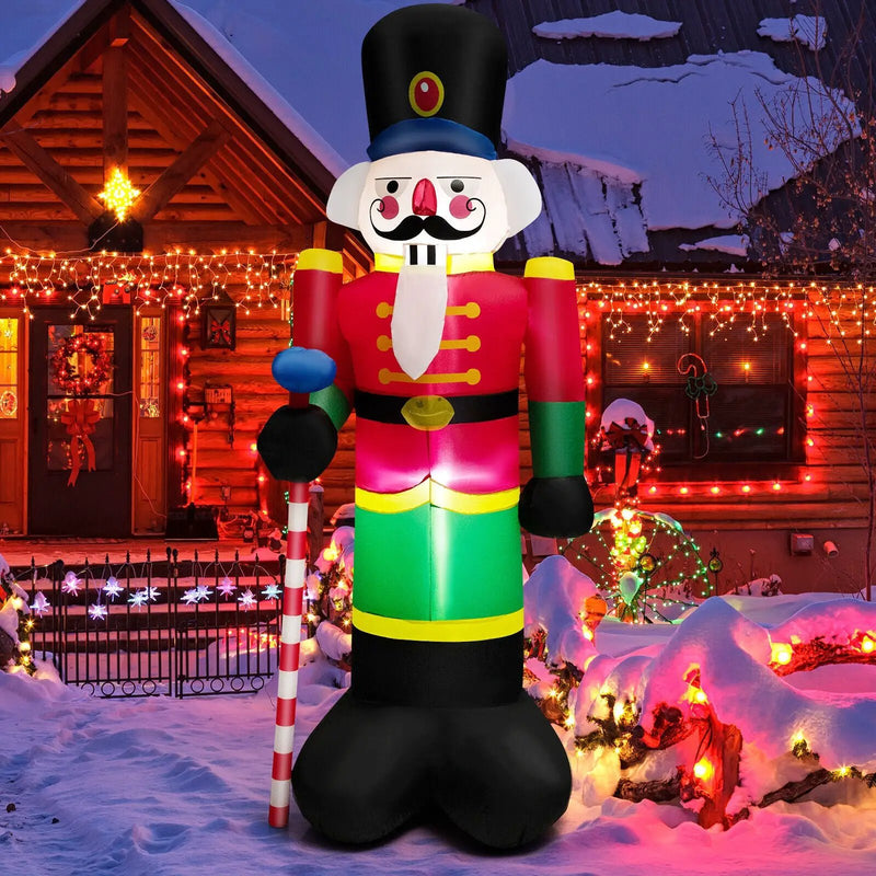 8 Feet Inflatable Nutcracker Soldier with 2 Built-in LED Lights by DirectDeals