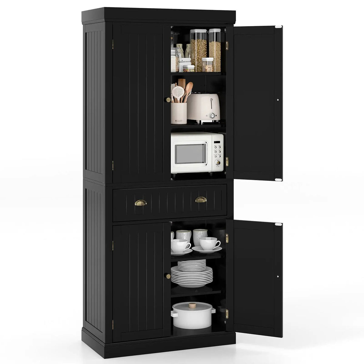 Cupboard Freestanding Kitchen Cabinet w/ Adjustable Shelves by DirectDeals