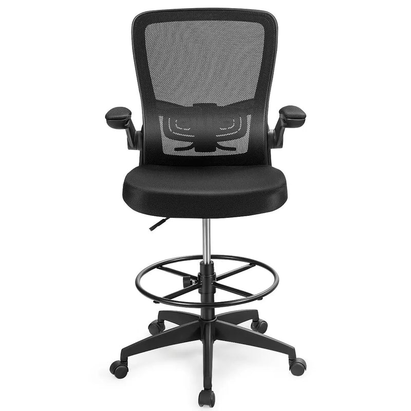 Height Adjustable Drafting Chair with Flip Up Arms by DirectDeals
